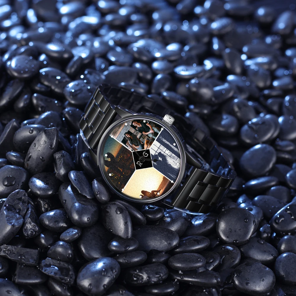 Dropship Product Custom 4 Photo Watch Stainless Steel Watches For Man Gift