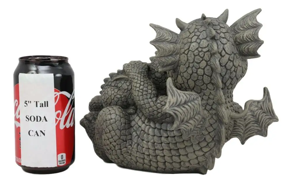 Whimsical Garden Dragon Family Mommy And Me Time Statue