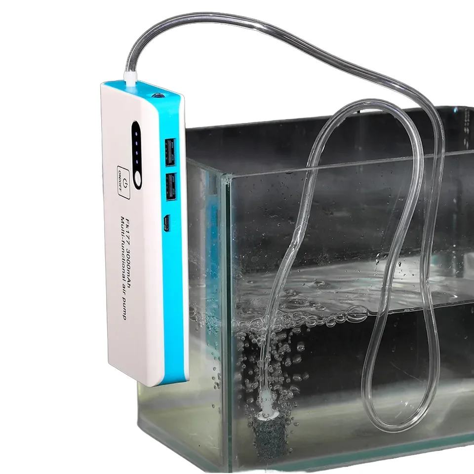 Multi-Function Mobile Oxygen Flushing Pump with Light Plastic Air Pump for Fishing Aquarium Live Baits for Oxygenated Water