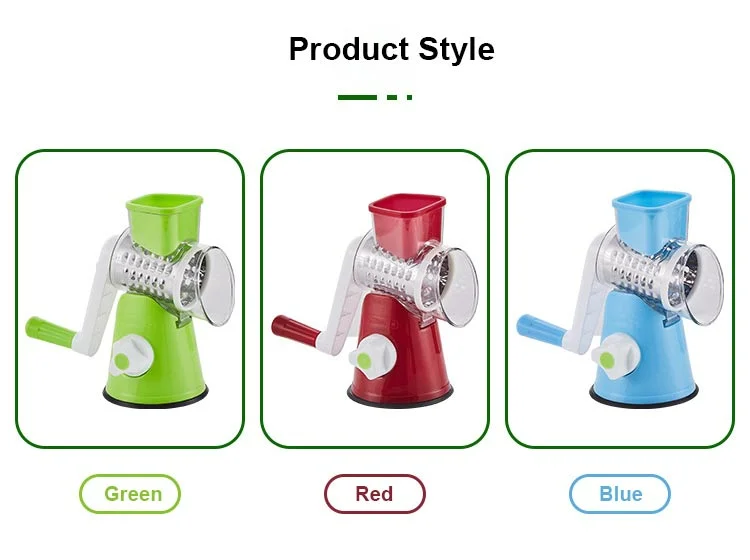 Multifunction Round Vegetable Chopper Cheese Shredder Spiralizer Vegetable Cutter Slicer Potato Rotary Cheese Grater Machine