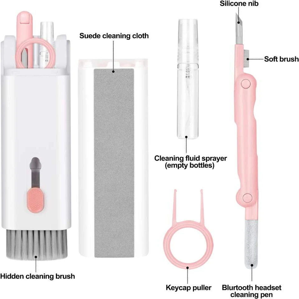 New Cleaning Pen Wireless Headset Keyboard for Airpod Cleaner 7 In 1 Phone Cleaning Brush Tool Keyboard Cleaner Kit