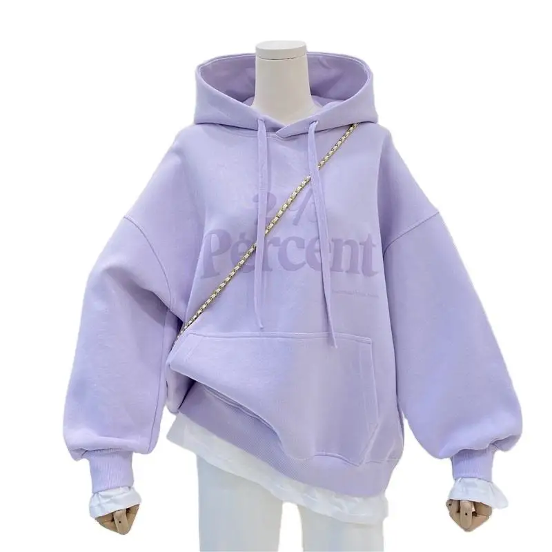 High Quality Street Wear New Fashion Custom Graphic Printed letters Sweatshirt Ladies Loose Hoodies