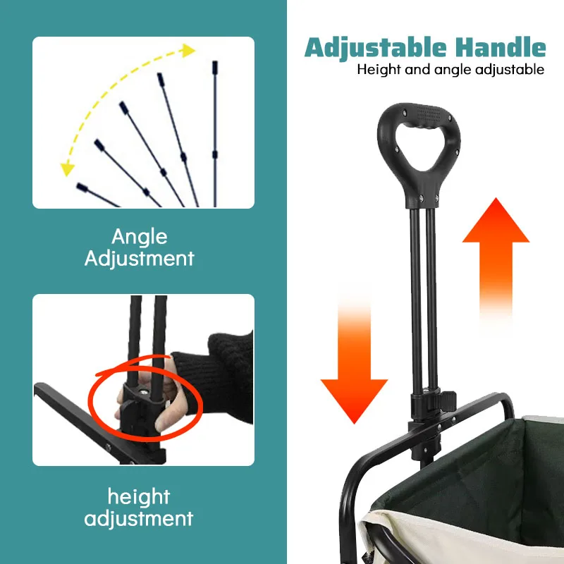 Factory-Direct Wholesale Portable Collapsible Outdoor Mobile Shopping Utility Cart Trolley Table for Camping Picnic
