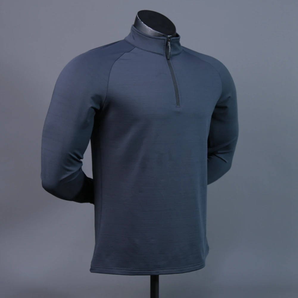 Wholesale customized logo Performance Golf Quick Dry fitness Athletic quarter zip top pullover T-shirt long sleeve for men