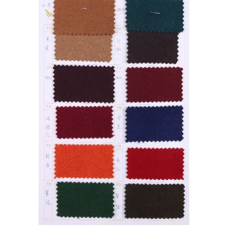 Factory supply wholesale price ready stock solid color woven wool/polyester melton woolen fabric