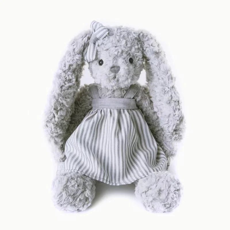 High quality grey soft rabbit toy with dress for Easter holiday