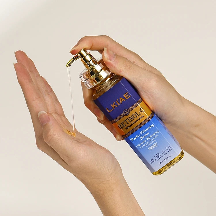 LKIAE 180ml glow boost luster whitening vegan retinol anti aging smoothing skincare collagen 5 in 1 facial serum