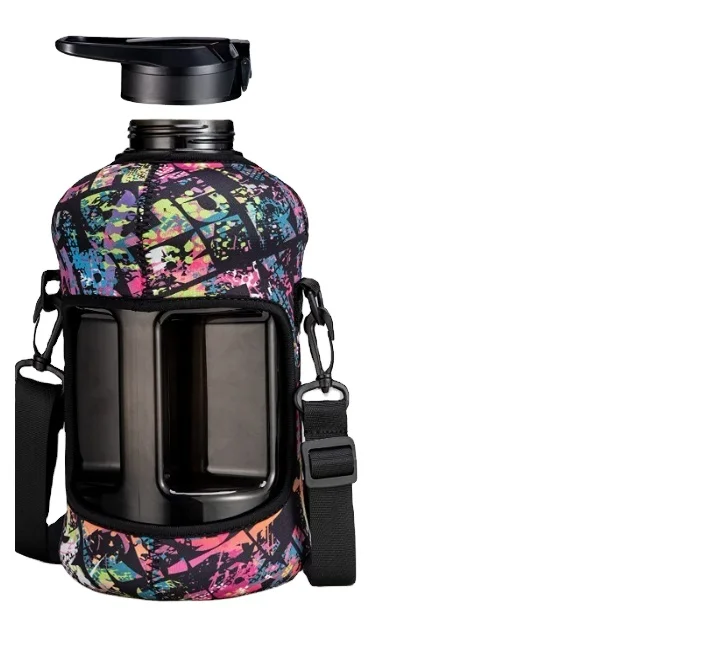 Half Gallon Water Bottle with Insulated Storage Sleeve  BPA Free Large Water Bottle  for Fitness Gym and Outdoor