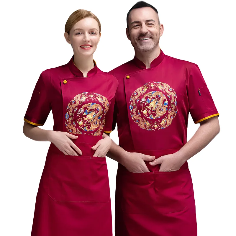 Оптовая продажа, униформа шеф-повара, Мужская Осенняя тонкая белая дышащая форма для ресторана, на заказ