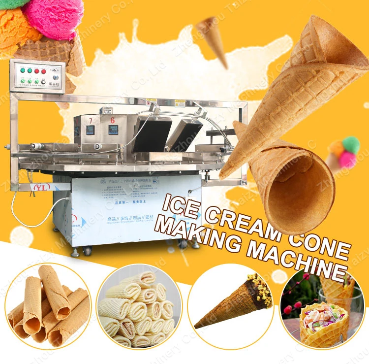 Factory Supply Semi Automatic Injera Pancake Cone Ice Cream Cone Sugar Cone Making Machine Production Line for Sale