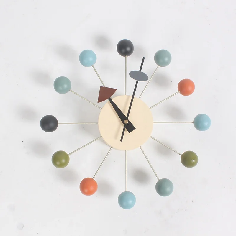 NASIDA 2020 beautiful modern luxury home decorative diy wooden balls wall clocks  candy clock simple clock