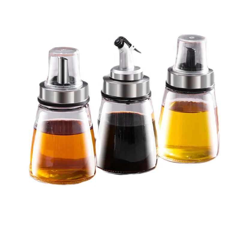 Empty 180ml Clear Glass Small Oil and Vinegar Bottle for Kitchen