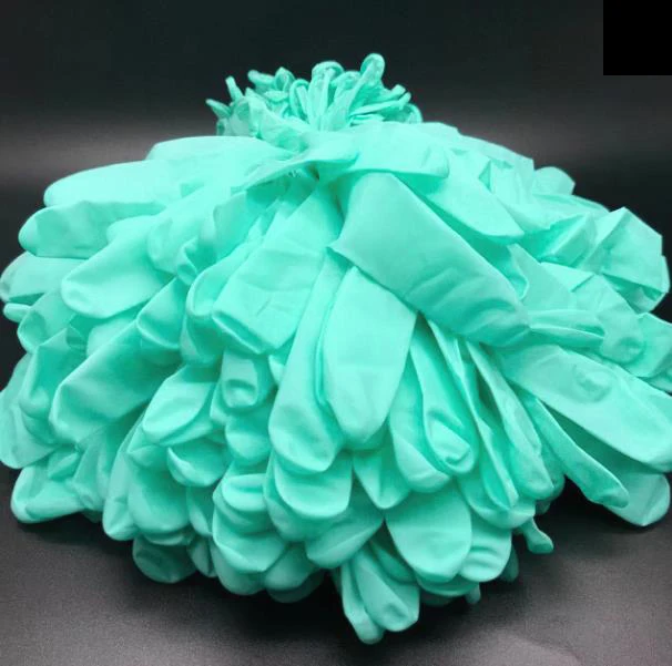 Manufacturer of waterproof industrial car repair gloves green disposable powder free nitrile gloves