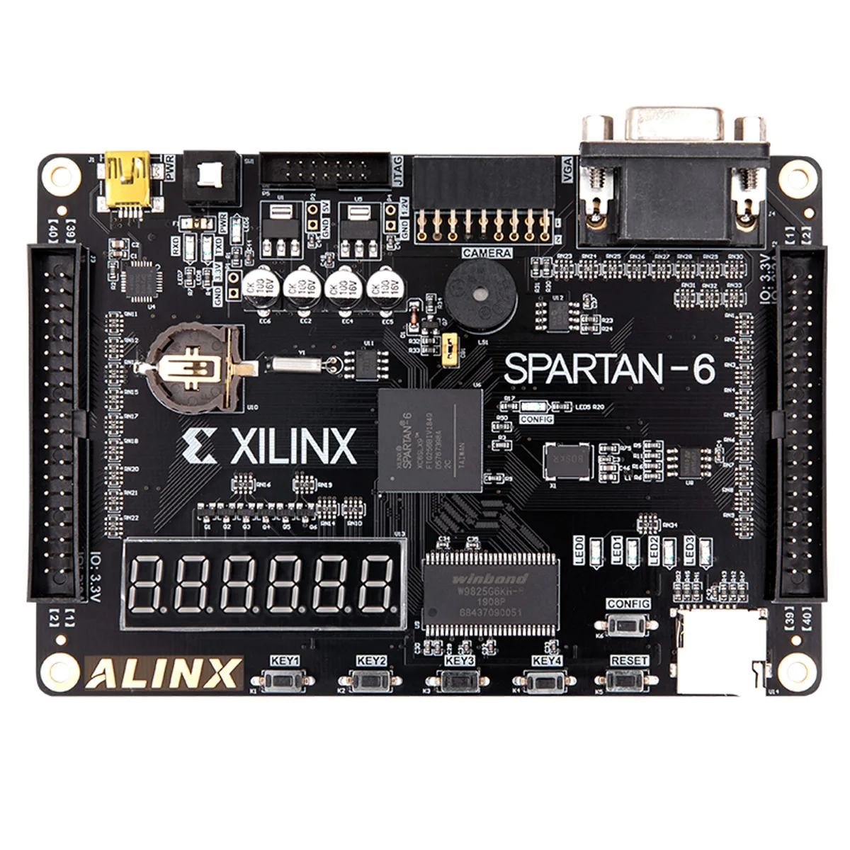 Макетная плата ALINX AX309: XILINX Spartan-6 XC6SLX9 FPGA, макетная плата LX9 начального уровня (макетная плата FPGA + загрузка USB
