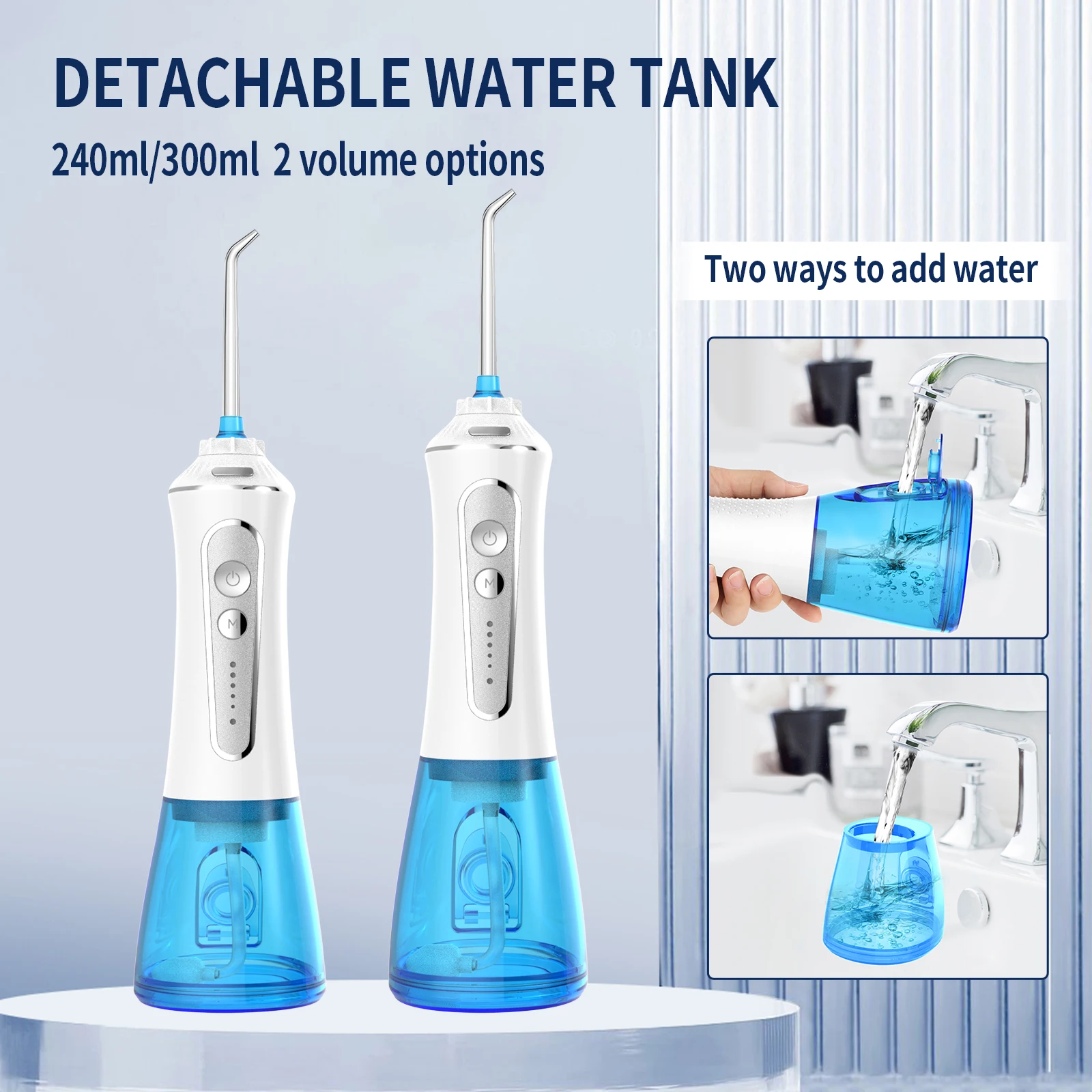 H2ofloss Newest IPX7 Waterproof Electric Teeth Whitening Water Flosser Home Travel Dental water flosser oral irrigator