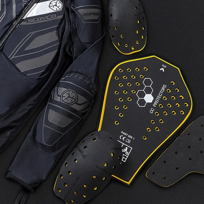 SCOYCO AM03 Мужская мотоциклетная куртка для мотокросса для езды на мотоцикле Утвержденная CE растягивающаяся тонкая защита для груди и спины
