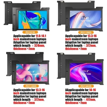 Multitasking portable monitor triple screen 10.1 inch FULL VIEW HDR10 IPS USB Type C FHD double gaming for