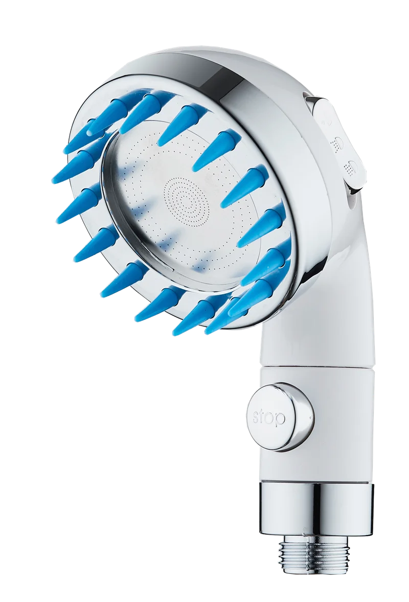 Three Functions High Pressure Waterfall Spray Massage Brush Salon ON OFF Switch Bathroom  Shower Head