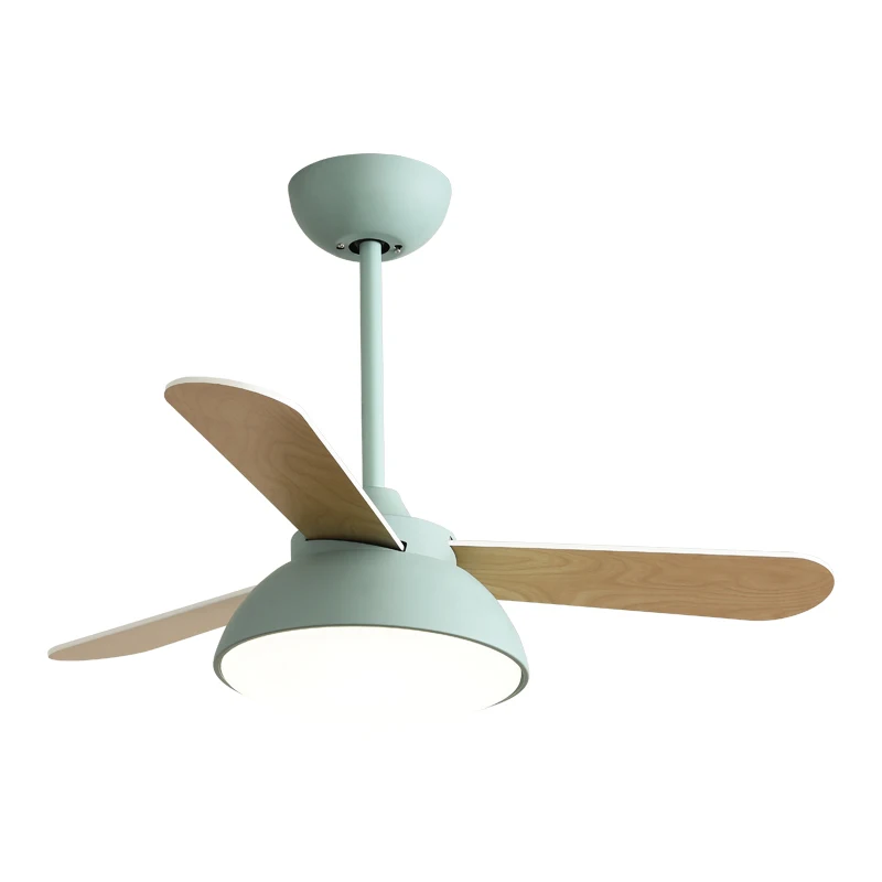 European   Living room Air cooling Frequency Mute Energy saving Modern Pure copper 3 Blades Ceiling fan with LED light
