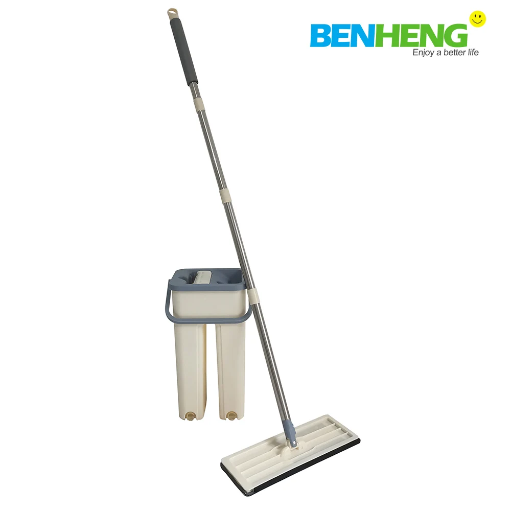 Benheng  Professional New Home Kitchen Quick Clean Microfiber Squeeze Flat Mop Flat Floor Mop And Bucket Sets