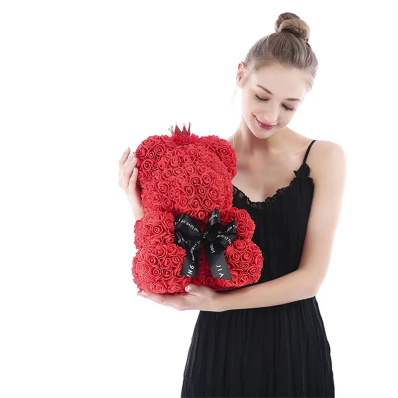 SNF-C1026 оптовая продажа 25 см, 40 см, 60 см из вспененного полиэтилена, подарок ко Дню Святого Валентина коробка искусственный Тедди розовой мишкой