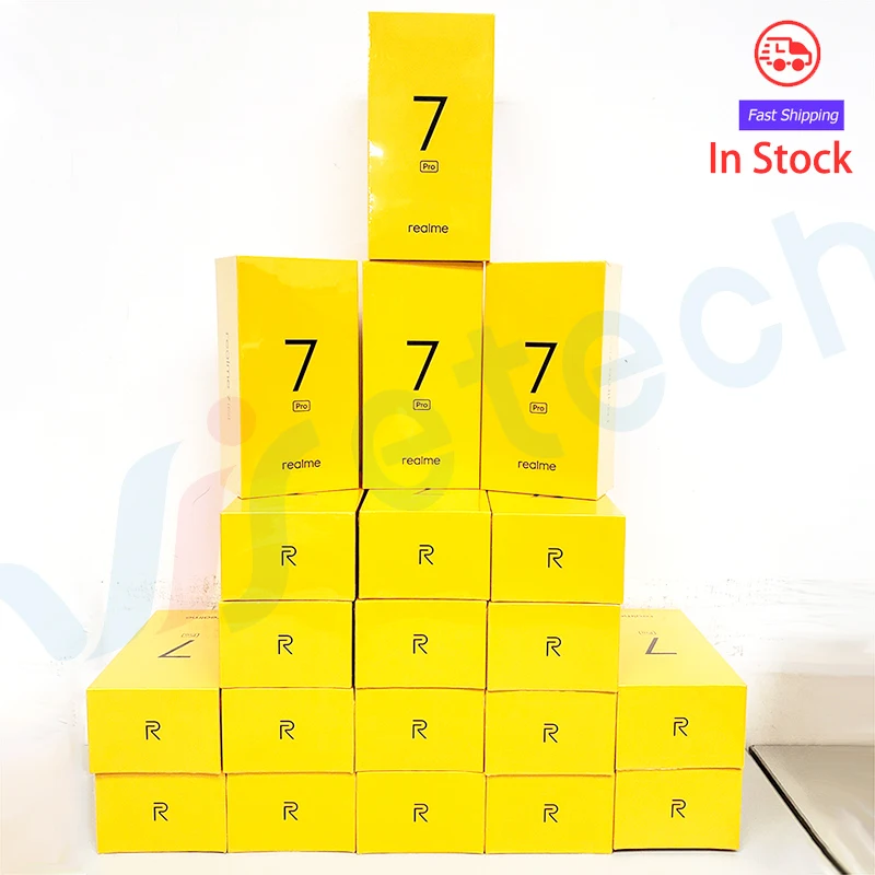  Смартфон Realme 7 Pro 4 6 дюйма 8 + 128 ГБ 4500 мА · ч Оригинальная глобальная версия gellphone Inch Snapdragon 720G мА/ч настоящая мне Android 4G