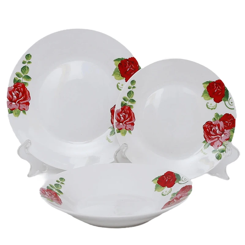 Wholesale Factory Cheap Price China Stoneware Tableware Dinner Plates Sets 12 PCS Porcelain Ceramic Dinnerware Sets