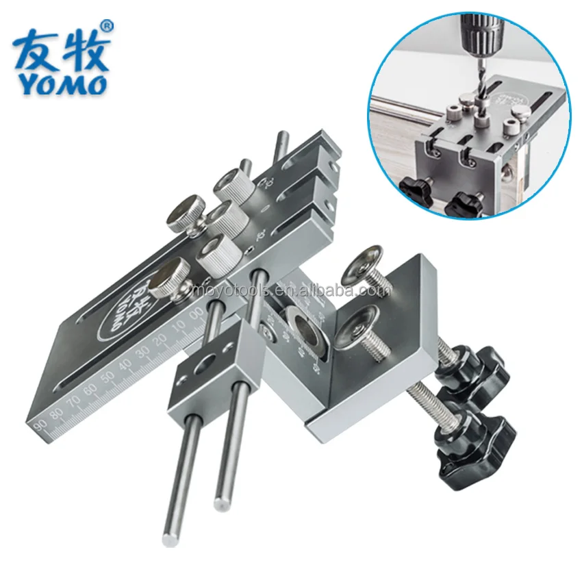 2024 New Upgrade Precision Punch Locator 3 In 1 Dowelling Jig Wood Hole Drilling Guide Tenoning Pin Hole Woodworking Tool