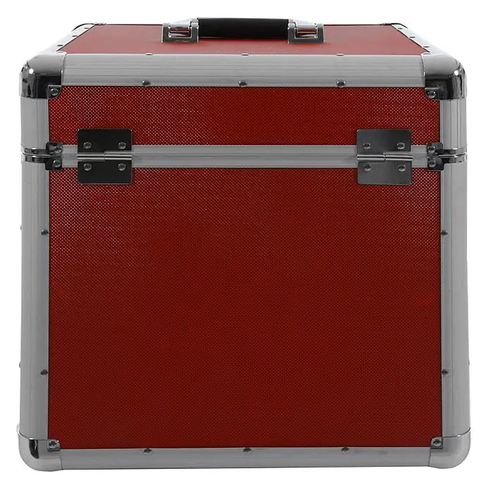 High quality vinyl record case classic red aluminum cd storage case durable aluminum case