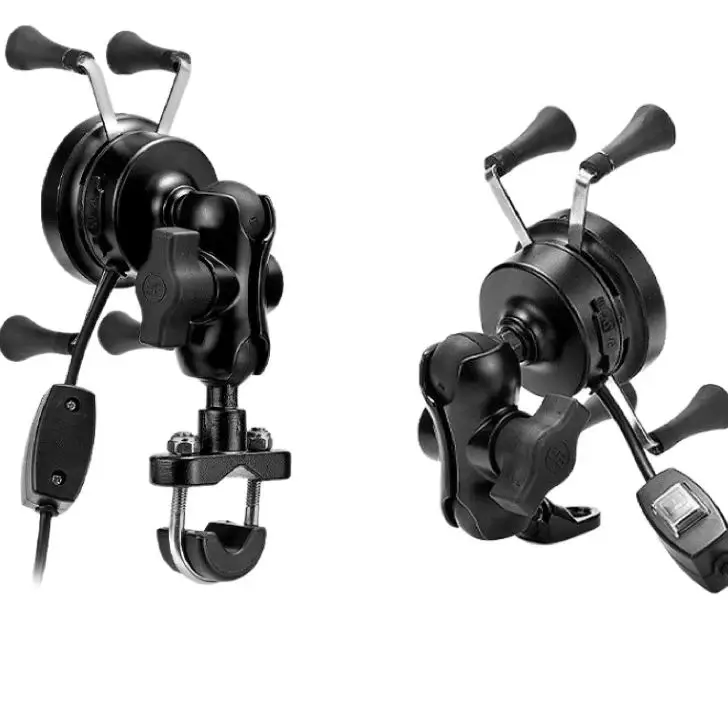 X Wireless Charging Motorcycle Holder Waterproof 360 Degree Rotation Mobile Phone Holder With Wireless Usb Charger