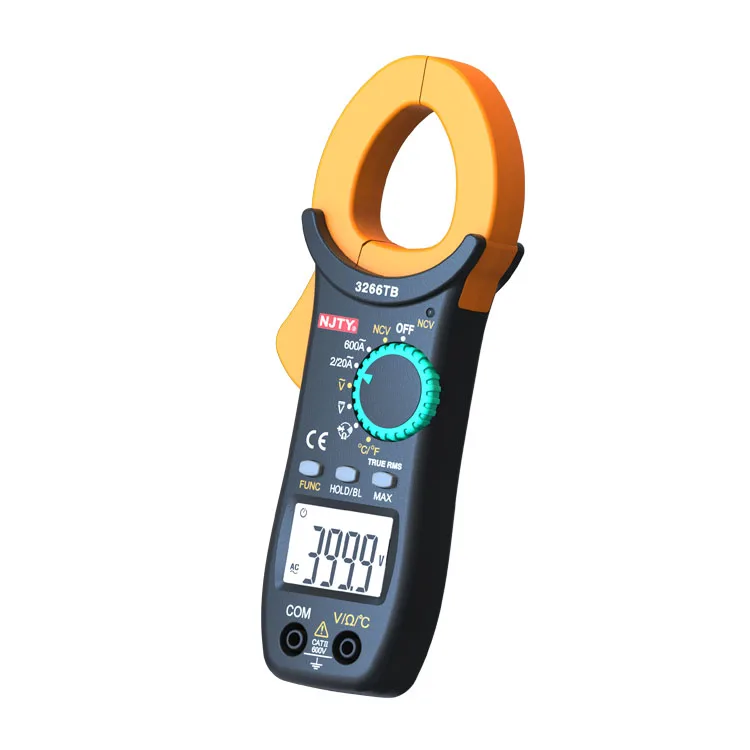 Auto Range Temperature Digital Clamp Multimeters AC DC Current Clamp Meter NJTY 3266TB Voltmeter