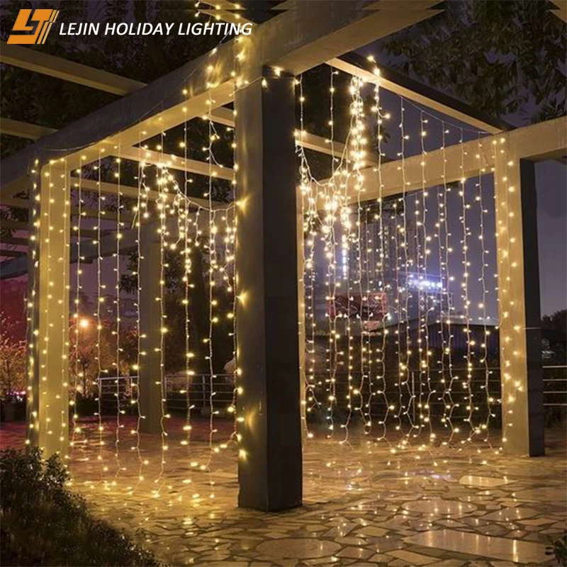 LED safety  fairy color changing window curtain wall string lights for holiday party decoration