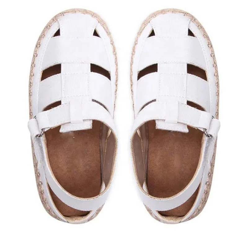 kids fisherman shoes  new fashion flat-soled elastic straw knitted fisherman sandal kids sandals