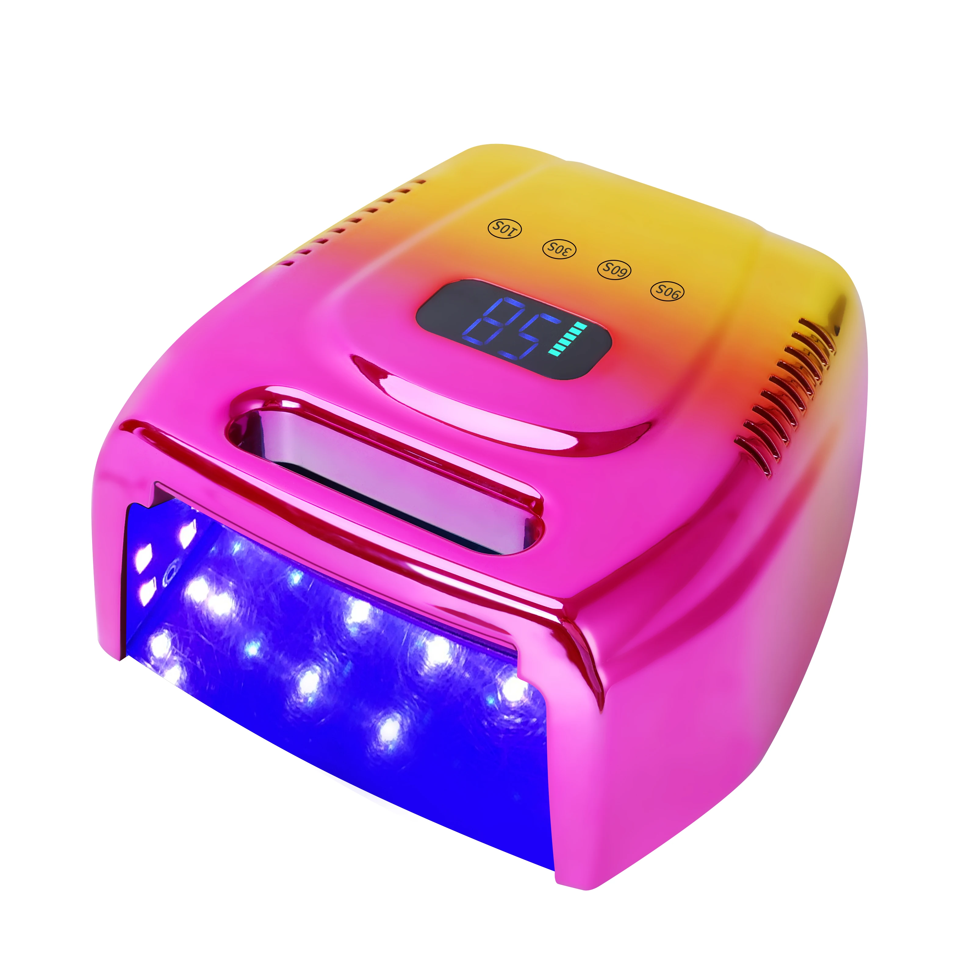 2023 new arrival 96w pro cure wireless dual light rechargeable cordless sun uv led gel dryer nail lamp for salon