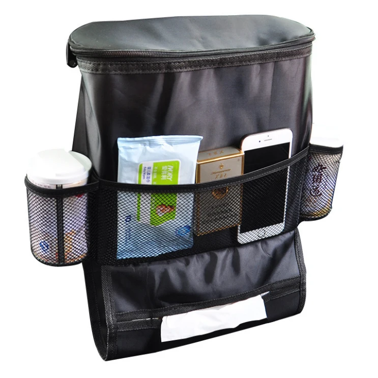 Logo Custom Multi Pockets Waterproof and Durable Boot Organizer Rear Seat Back Hanging Foldable Car Trunk Storage Bag With Touch