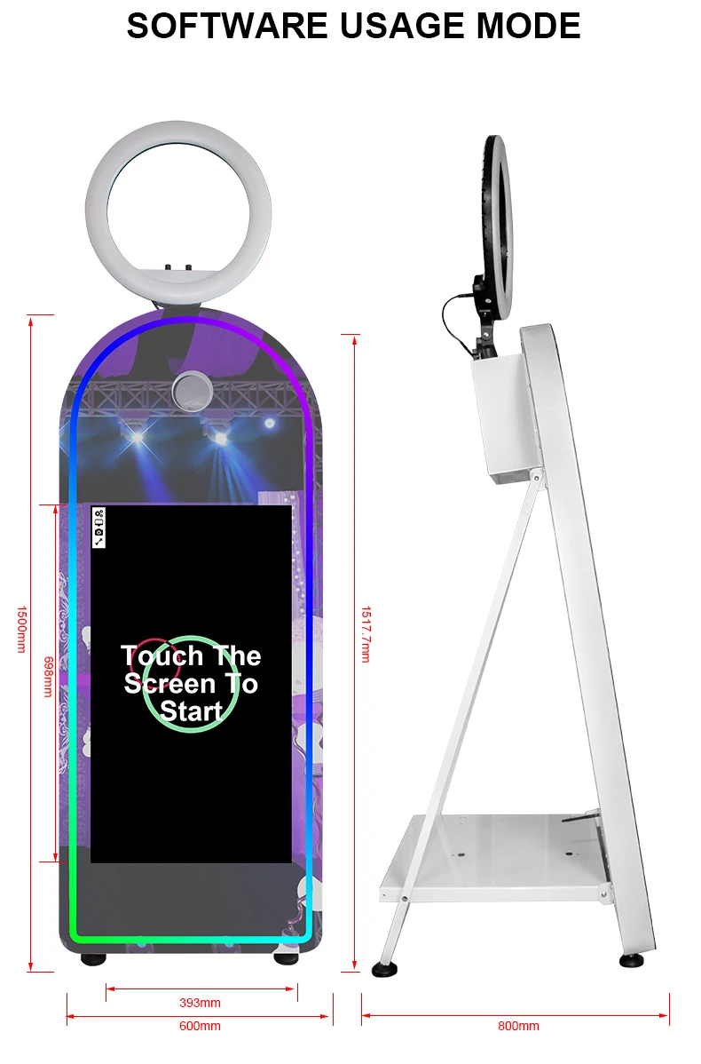 43inch 32Inch Touch Screen Mirror Photo Booth Party Supplier Selfie Digital Magic Mirror Booth