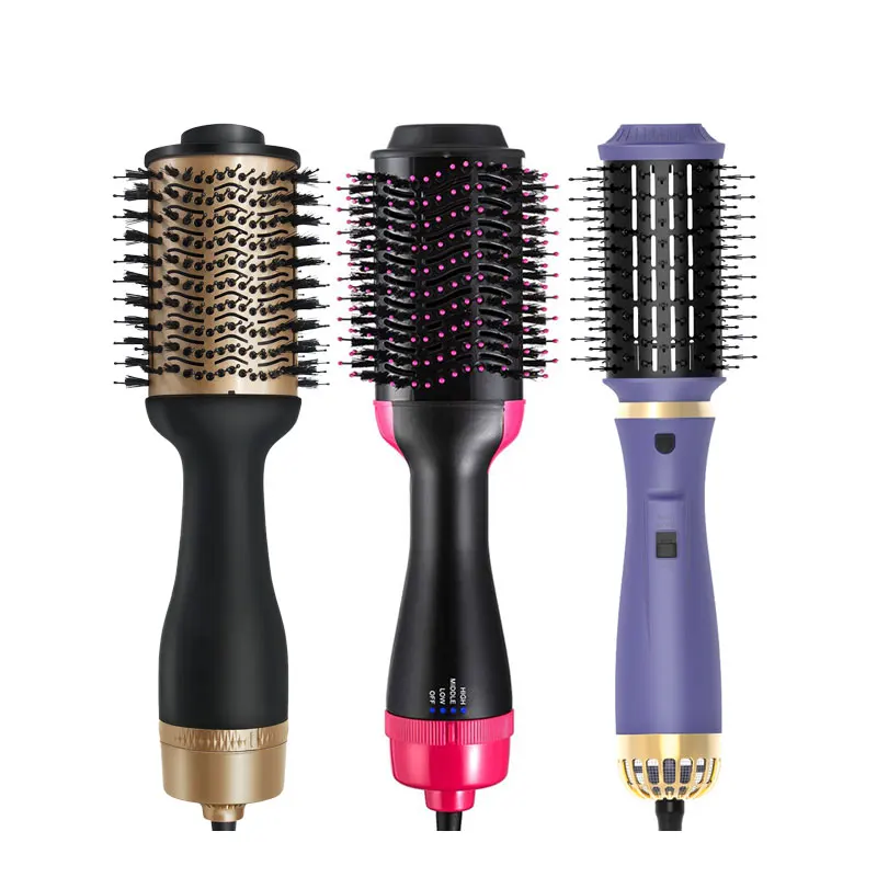Multifunctional Salon Gold Hair Blow Dryer One Step Volumizer Styler Rotating Hot Air Brush