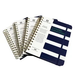 Hardcover Paper Daily Weekly Guest Diary Binder Custom Printing Wedding Journal Books Planner 2022 Spiral A5 B5 Notebook