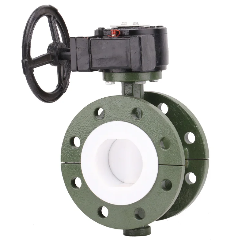 HGZK D341F46-16C turbine flange-lined fluorine butterfly valve explosion-proof, anti-corrosion, acid and alkali resistant
