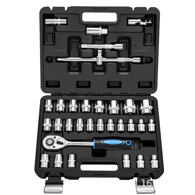 32 Pcs 1/2 Inch Tools Hardware Drive Ratchet Wrench Carbon Steel Socket Wrench Set