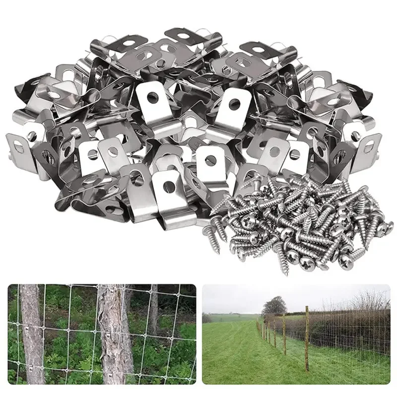Factory Custom Made Sheet Metal Stamping Fence Wire Clamps Stainless Steel Agricultural Fencing Mounting Clips