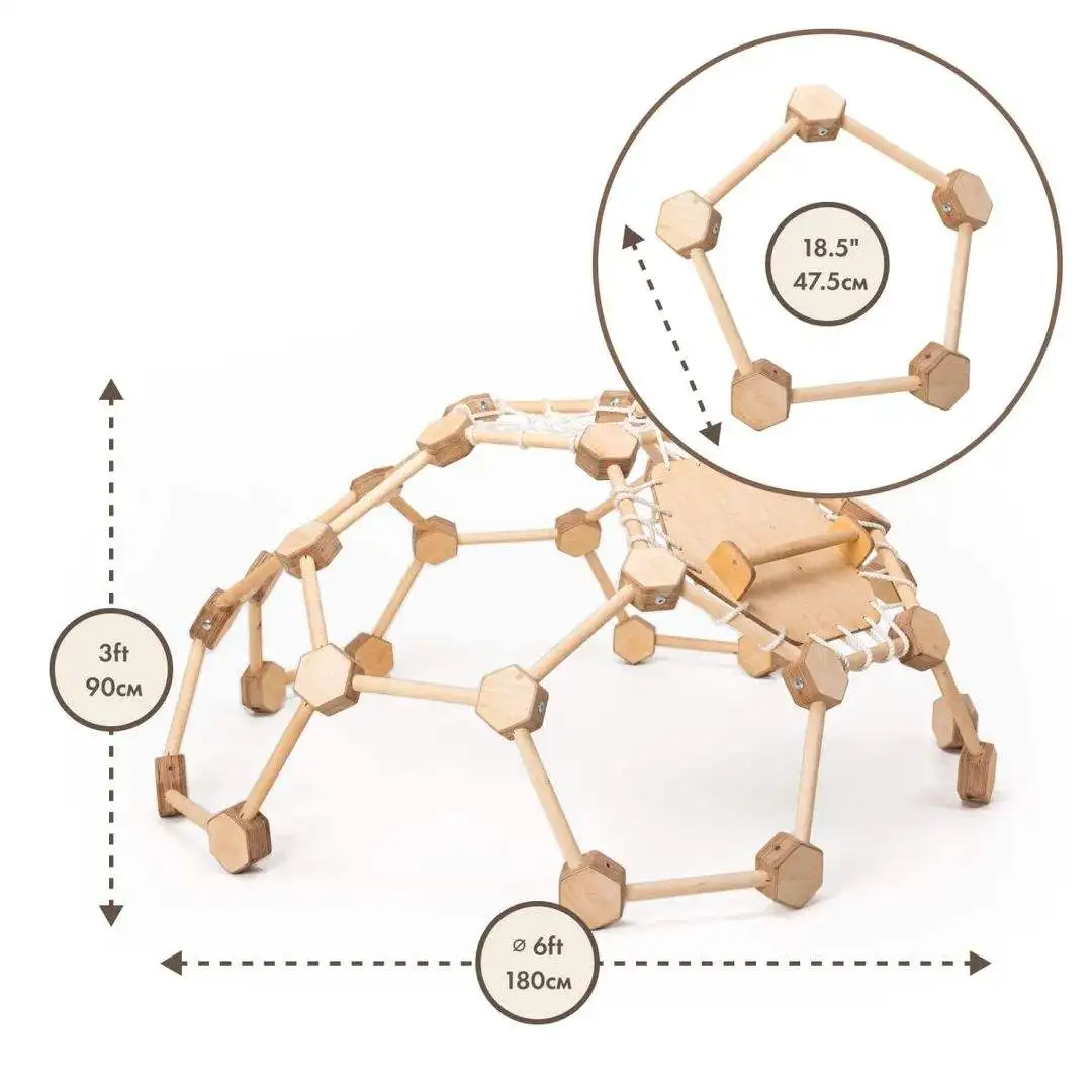 Montessori Play Gym for Kids And Baby Handmade Furniture wood rope kids Climbing Gym Solid Wood Toys