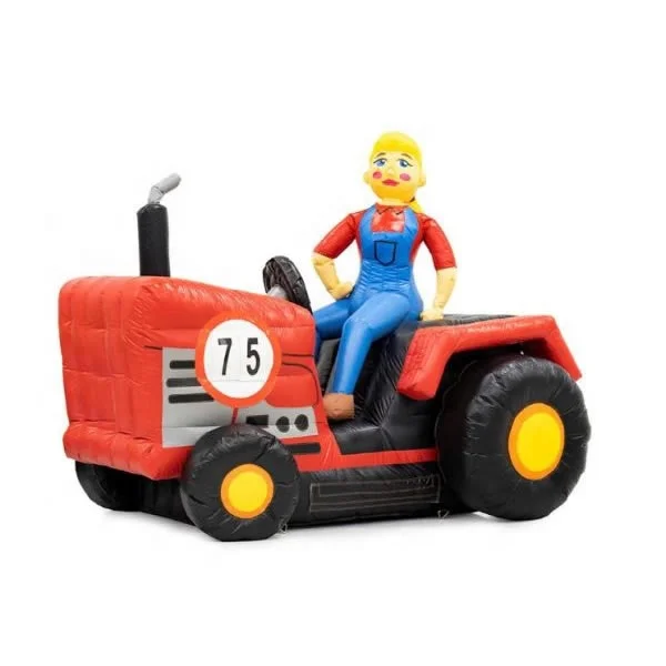 Cheap Inflatable Sarah driving a tractor with blower for Birthday