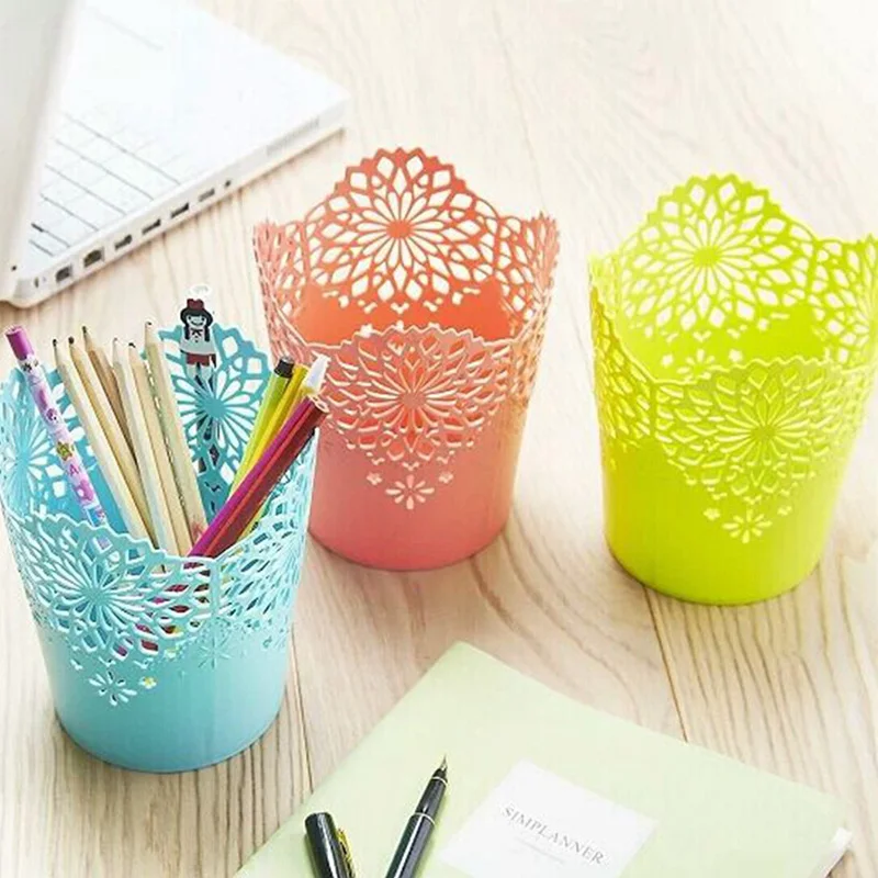 lace lace hollow pattern pen holder desktop storage trash can pen holder creative small trash can