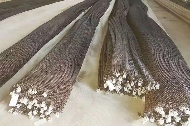Decorative Metal Curtain Coil  Mesh Panel Wall Metal chain link  curtain