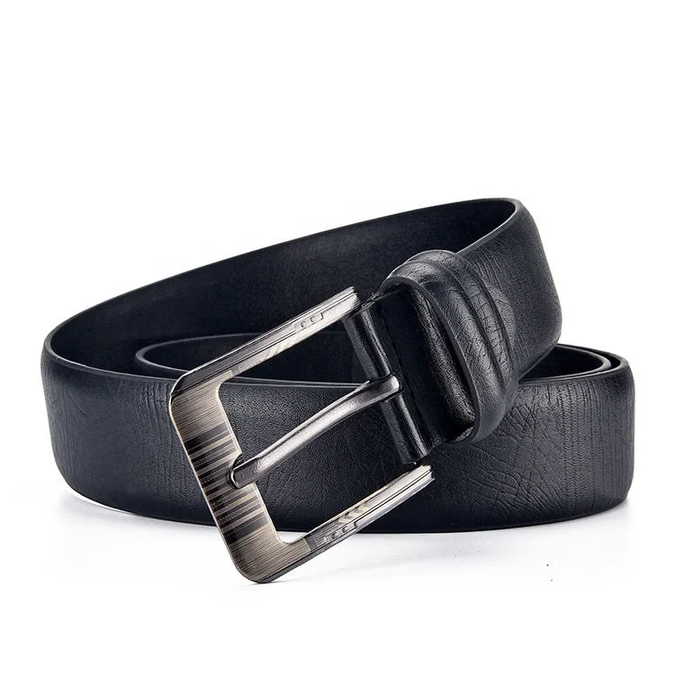 Professional manufacture genuine leather gentleman vintage belt custom good quality metal belt with pin buckle for man