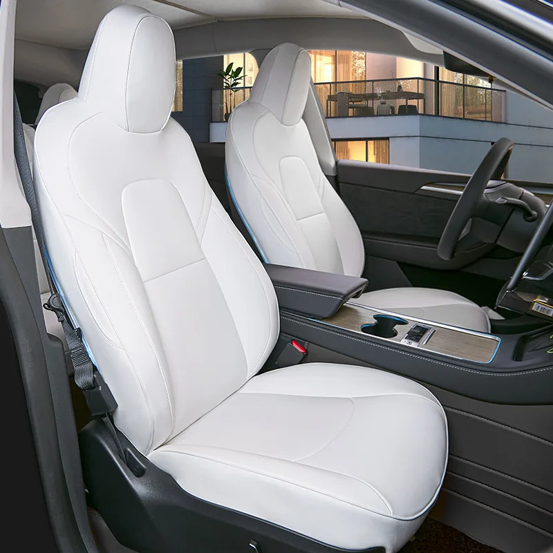 Nappa Leather Full Coverage Elegant Car Seat Cover for Tesla Model 3/Y Custom Car Seat Covers