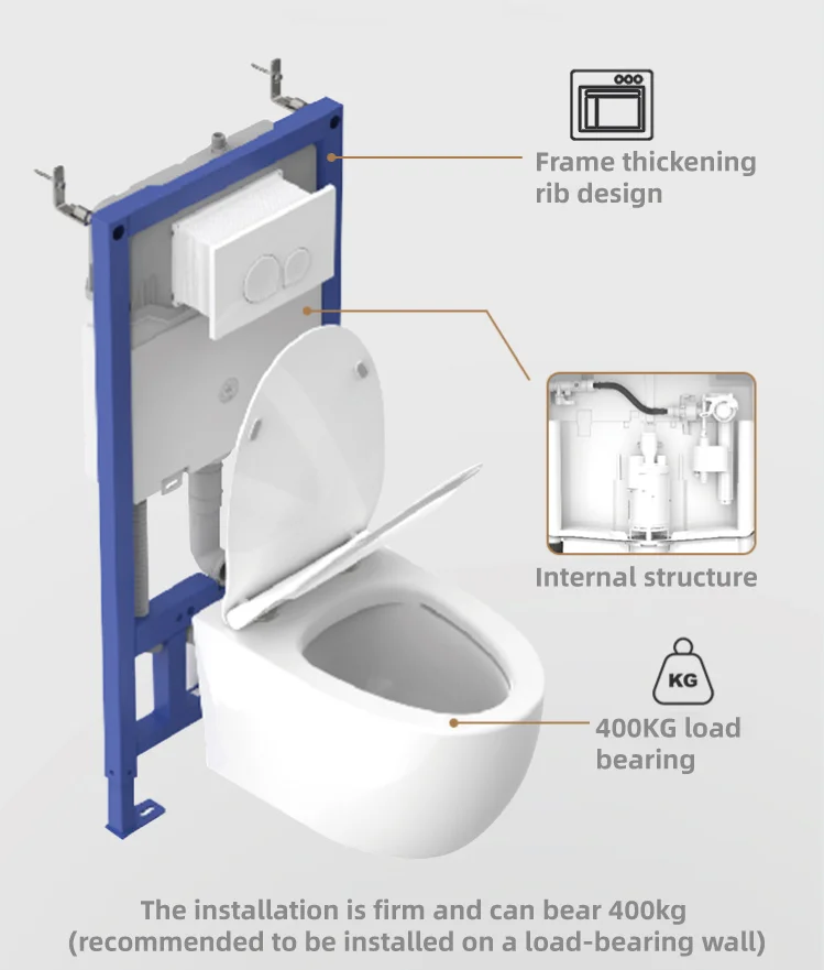 Apartment sanitary ware integrated toilet gravity flush bathroom wall-mounted ceramic toilet