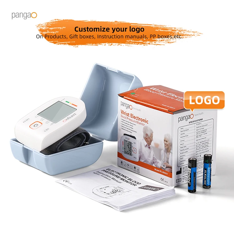 Pangao Factory CE Approved BP Machine Medical Hematomanometer Wrist Digital Blood Pressure Monitor Gauge
