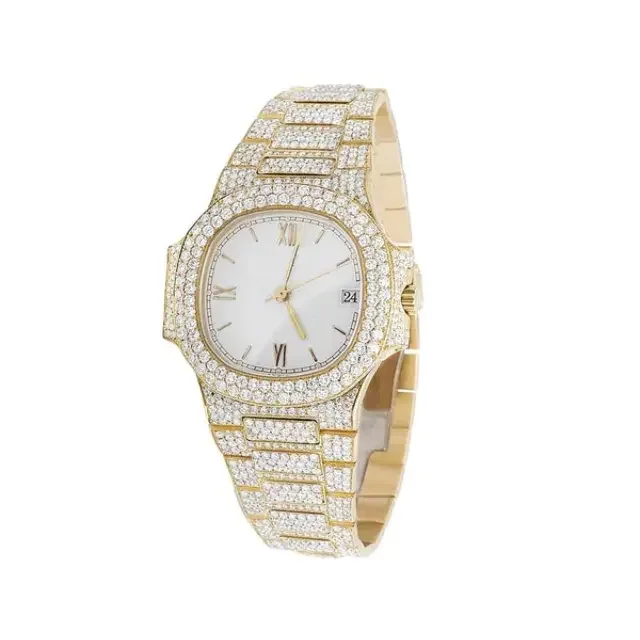 Customized Design Hip Hop Top Brand Luxury Iced Out Watch with Elegant Looking Moissanite Diamond Watch for Men